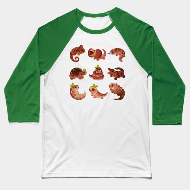 Chocolate Reptiles Baseball T-Shirt by pikaole